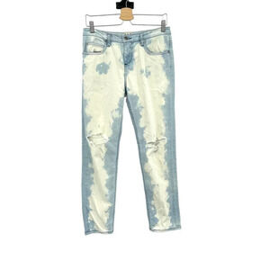 Haute Hippie Denim Outstanding Acid Wash Bleached Boyfriend Jeans‎ Size 26